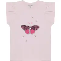 Minymo T-shirt - Raindrops On Roses m. Palietter - - 4 år (104) - T-Shirt