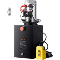 Vevor hydraulisk pumpe, 12 liter hydraulisk kraftenhed, enkeltvirkende tipvognspumpe, 0,91 GPM flowhastighed, 3200 PSI maks. aflastningstryk, DC 12V hydraulisk pumpe til tipvognsløftning