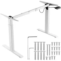 Vevor Stående skrivebordsstel, justerbar 70-117 cm højde og 95-158 cm længde elektrisk ståbordsben til computerbord, ergonomisk gør-det-selv-arbejdsstation til hjemmet og kontoret (kun hvid ramme)
