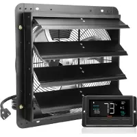 Vevor udsugningsventilator med lukkefunktion, 406 mm med temperatur- og fugtighedsregulator, EC-motor, 1747 CFM, justerbar vægmonteret loftsventilator med variabel hastighed, ventilation og køling til