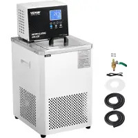 Vevor Laboratoriekølercirkulator, 6L køler til laboratorielavtemperaturkølevæske, -4°F-212°F cirkulationspumpekøler, LCD-display, 304 rustfrit stål vandbad recirkulerende vandkøler