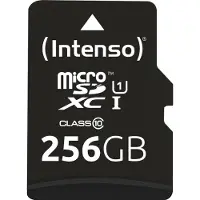 Intenso Premium - Flashhukommelseskort (microSDXC til SD adapter inkluderet) - 256 GB - UHS-I / Class10 - microSDXC UHS-I