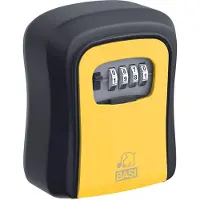 Basi SSZ 200, Væg pengeskab, Sort, Gul, Kombinationslås, Aluminium, Væg, Nøgle