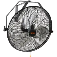Vevor vægventilator, 57 cm vandtæt vægventilator, 3 hastigheder, 4150 CFM, kommerciel boligventilator til køling af lager, drivhus, værksted, terrasse, sort