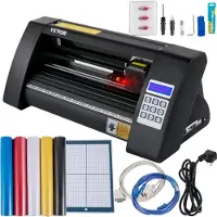 Vevor vinylskærer, 375 mm vinylplotter, LED-skærmplotterskærer, halvautomatisk indbygget optisk øje for præcis styring, kompatibel med SignMaster-software til Windows-systemdesktopdesign