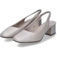 Caprice sling pumps, beige, made of Leather with Trapeze heel, Size 36