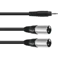 Omnitronic 30225157, 3.5mm, Hanstik, 2 x XLR (3-pin), Hanstik, 3 m, Sort