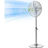 Vevor 40 cm højhastigheds-sokkelventilator, 1450 CFM industriel stående gulvventilator med håndtag, 75° oscillerende, 3 hastigheder justerbar højde, metal fremstillet til erhverv, garage, værksted, hj
