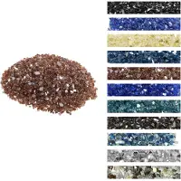 Vevor brandglas, 10 LBS / 4,5 KG højtemperaturbestandige pejsesten, 1/4-tommer / 6,35 mm reflekterende og røgfri bålsten, højglanssten til landskabspleje til bålbord, kobber
