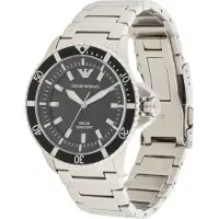 Emporio Armani Analogt ur 'WORLD EXPLORER' sort / sølv
