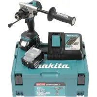 Makita Bore-/skruemaskine LXT DHP492RT3J, Kraftfuld, kulfri og alsidig slagboremaskine til krævende skrue- og boreopgaver.