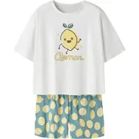 Name It Kids Nattøj - 2-delt - Noos - NkmNightset - Lemon - Maneral B - - 5-6 år (110-116) - Nattøj 2-delt