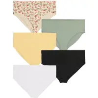 Zizzi Slip 'Lilje' beige / gul / pastelgrøn / pastelpink / sort / hvid