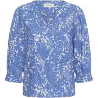 Cream Bluse 'CRTiah' blue denim / hvid