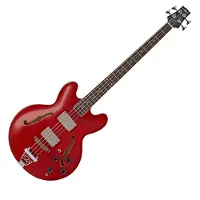 Gear4Music San Francisco Semi-akustisk Basguitar fra Vinrød