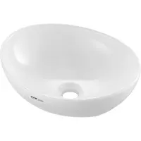 Vevor Oval Karvask, 16" x 13,4" Badeværelseskarvask med skål og bordplade, Hvid Keramisk Badeværelsesvask over Bordplade, Karvask med Moderne Stil, Velpakket til Badeværelse, Hotel, Toilet, RV