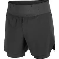 Salomon - Trail running tøj - Sense Aero 2In1 Shorts 5" M Deep Black til Unisex - Størrelse S - Sort