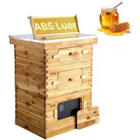 Vevor Bistade 30-rammers startsæt, bivoksbelagt grantræ, 2 dybe + 1 mellemstore bikasser Langstroth bistadesæt, transparente akrylvinduer med fundament til begyndere, professionelle biavlere