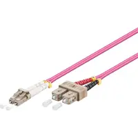 Pro Fiber Optical LC - SC OM4 - 0.5m - Rød - 0.5 meter