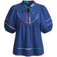 Imily Bela Bluse navy / petroleum / orange / lyserød