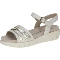 Caprice Sandal, white, made of Leather and textile without heel, Size 41