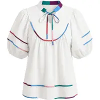 Imily Bela Bluse azur / smaragd / knaldrød / hvid