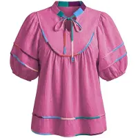Imily Bela Bluse lyseblå / petroleum / pink / rød