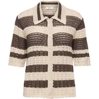 JDY Cardigan 'JDYRobin' creme / mørkebrun
