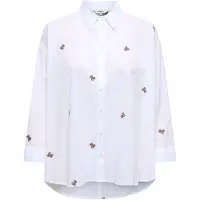 ONLY Bluse 'ONLNEW LINA GRACE' lysebrun / hvid