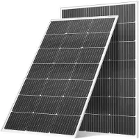 Vevor 2 stk. 100W monokrystallinske solpaneler, 23% højeffektiv mono-PV-modul med stabil MC4-udgang og aluminiumsramme, IP65 vandtæt solpanel til bil, båd, campingvogn, fladt tag, off-grid applikation