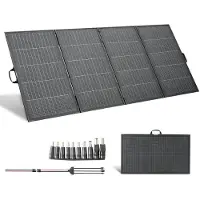 Vevor 400W foldbart solpanel med ramme, 16BB N-type monokrystallinsk solpaneloplader 24% effektivitet, IP67 vandtæt med MC4-udgang og 10-i-1 DC-adapter til kraftværker, camping, vandreture