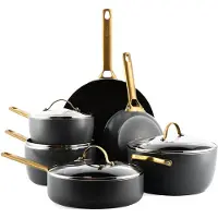 Greenpan Green Pan Žalias Pan „Padova Reserve“ 6 dalių puodų ir keptuvių rinkinys, juodas