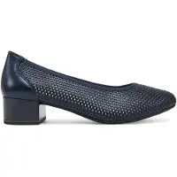 Caprice Pumps, blue, made of Leather with Block heel, Size 37