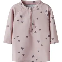 Name it Badebluse - NmfZippa - Burnished Lilac - - 6 år (116) - Badetøj
