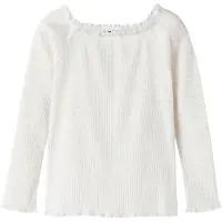 Name it Bluse - NkfForta - Rib - Cradle Pink/Bright White - - 11-12 år (146-152) - Bluse