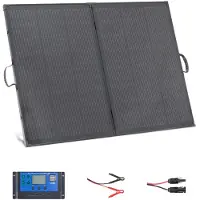 Vevor 200W foldbart solpanel med ramme, 23% højeffektiv bærbar monokrystallinsk solpaneloplader med 30A PWM-controller og MC4-udgang, IP67 vandtæt til camping, vandreture, autocamperture