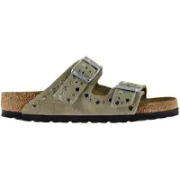 Birkenstock Birkenstocktil kvinder. 1029361 Arizona Rivets lædersandaler (normal pasform) i farven taupe (38), Fast, Ruskind, Ingen, Casual, Gråt