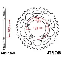 JT Sprockets 520 Jtr746.46 Steel Bagtandhjul