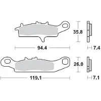 Moto-Master Kawasaki/suzuki 095311 Sintrede Bremseklodser