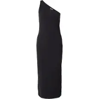 EA7 EA7til kvinder. 7W000962_AF12484 Asymmetrisk kjole i sort elastisk strik (S), Sport, Bomuld, Uden ærmer/stropper