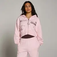 Myprotein MP Dame Move Club Graphic Let Loopback Hoodie med Lynlås - Blush - S