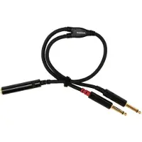 Cordial CFY 0.3 KPP, 2 x 6.35mm, Hanstik, 6.35mm, Hunstik, 0,3 m, Sort