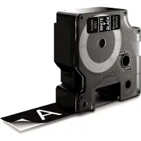 Dymo D1 tape | 24mm x 7m rulle | hvid på sort