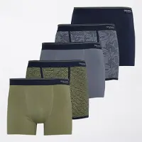 Crosshatch Herre Spherigon Fem Pak Bokser Grøn/Blå