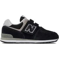 New Balance New Balanceunisex til børn. PV574V1 Sneakers i læder 574 sort (30.5), Fast, Velcro, Casual, børnetøj