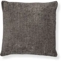 Borg Living Pyntepude 45x45 cm - Mørkegrå sofapude med fløjls look - Blød pude til sofaen -