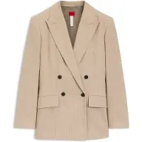 HUGO Regular fit blazer i nålestribet bomuldsblanding
