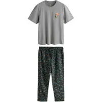Next Pyjamas lang 'Guinness' cyanblå / pastelgul / grå / antracit