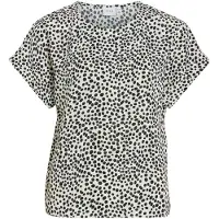 Vila Bluse 'VIJosa' elfenben / sort