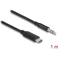 DeLOCK - Audiokabel - 24 pin USB-C han til mini-phone stereo 3.5 mm han - 1 m - sort